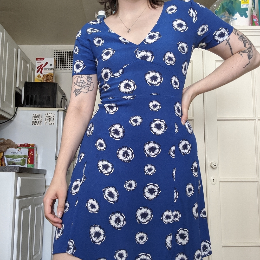 Blue mini dress